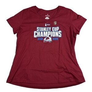 NEW Colorado Avalanche Fanatics‎ Womens 2022 Stanley Cup Champions Shirt Size XL